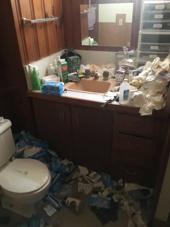 hoarding prep work in the toilet